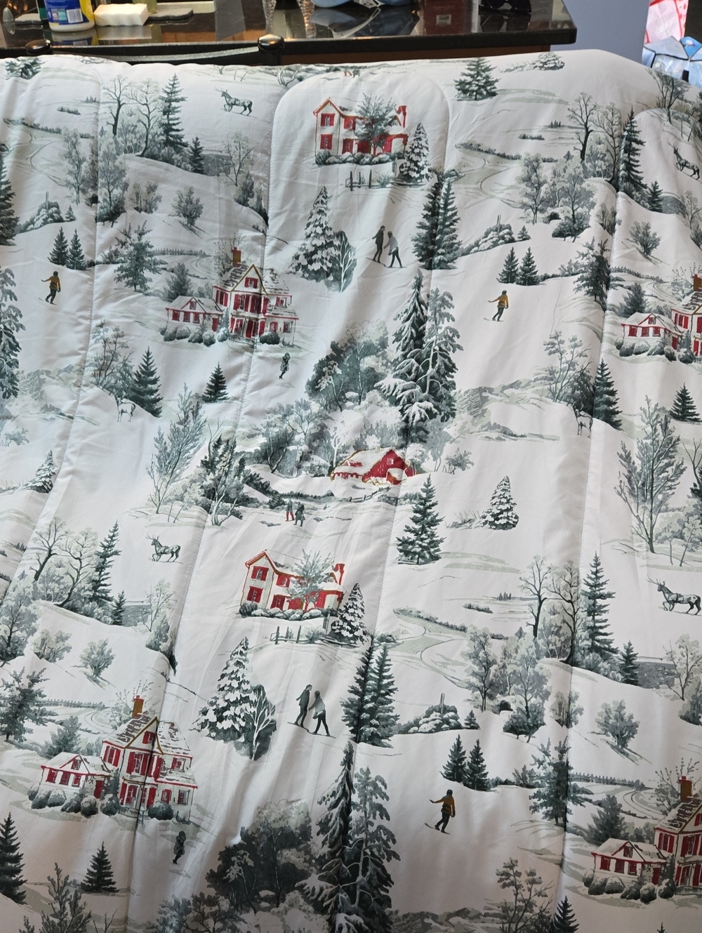 Sunham Forest Comforter- White & Red.